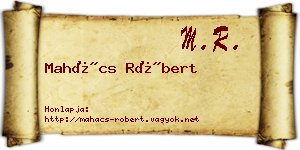 Mahács Róbert névjegykártya