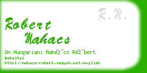 robert mahacs business card